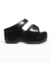 Simon Miller Bubble Vegan Two-band Platform Sandals In Black