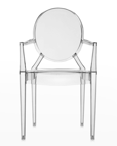 Kartell Louis Ghost Accent Chairs In Glossy White, Set Of 2 In Transparent