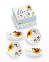 ROSANNA BLOOM DIPPING DISHES, SET OF 4