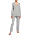 Hanro Champagne Pajama Set In Grey Melange