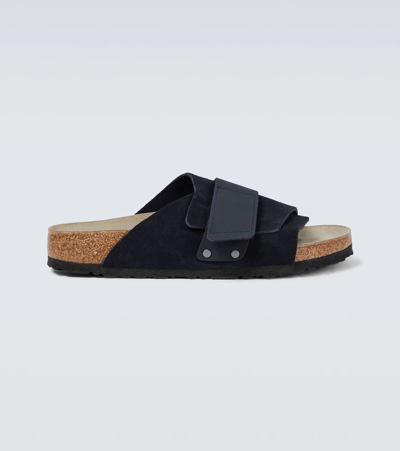Birkenstock Kyoto Slide Sandal In Midnight Suede