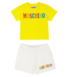 MOSCHINO BABY COTTON-BLEND T-SHIRT AND SHORTS SET