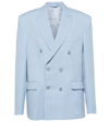 Wardrobe.nyc Wool Double Breasted Blazer With Peak Lapel In Blue
