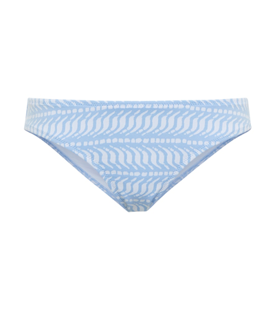 Heidi Klein Fiji Jacquard Bikini Bottoms In Blue White Print