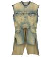 Maison Margiela Asymmetrical Distressed Denim Vest In Dirty Denim