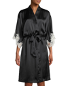 Lise Charmel Splendeur Lace-trim Silk-blend Robe In Splendeur Azur