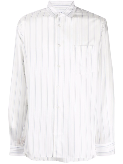 Comme Des Garçons Shirt Vertical Stripe-print Shirt In White