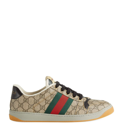 Gucci Gg Supreme Canvas Ace Sneakers In Neutrals