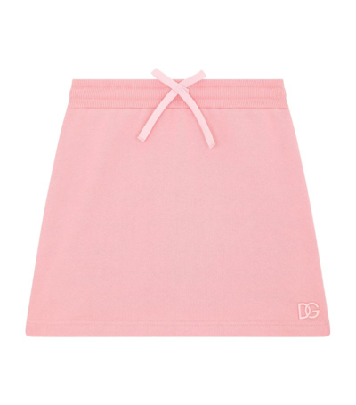 Dolce & Gabbana Kids' Embroidered Logo Drawstring-waist Skirt In Pink