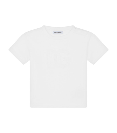 Dolce & Gabbana Babies' Kids Cotton Monochrome Logo T-shirt (3-30 Months) In White