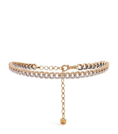 Shay Yellow Gold And Diamond Pavé Link Choker Necklace