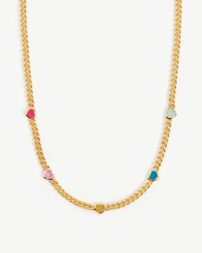Missoma Jelly Heart Gemstone Charm Necklace 18ct Gold Plated/multi Quartz