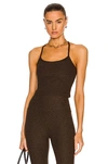 Beyond Yoga Spacedye Slim Racerback Cropped Tank In Chocolate Chip