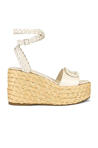 Valentino Garavani Vlogo Signature Espadrille Wedges In Light Ivory
