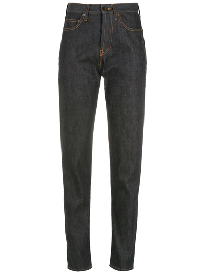 Saint Laurent Slim-fit High-waisted Jeans In Blue