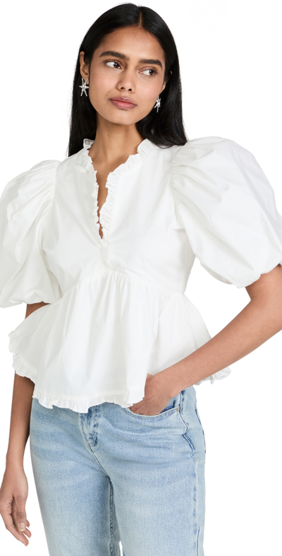 Endless Rose Ruffle Detail Blouse In Wh