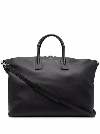 Saint Laurent Giant Bowling Leather Tote Bag In Black
