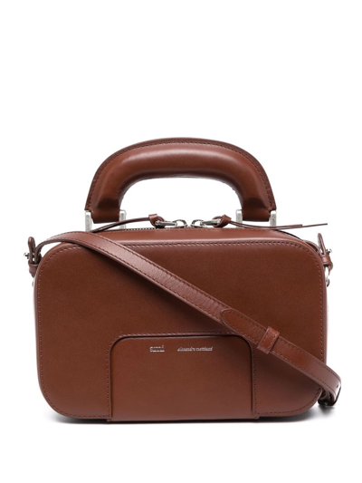 Ami Alexandre Mattiussi Case Logo-print Tote Bag In Brown