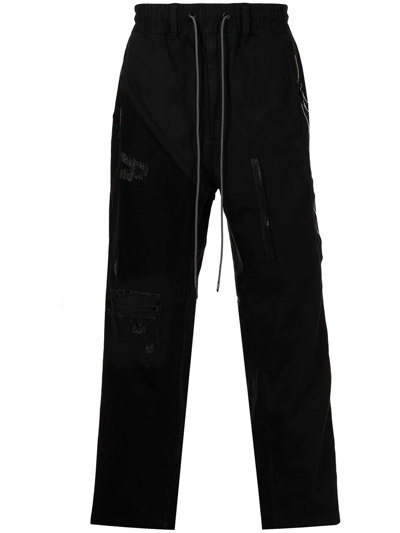 Mostly Heard Rarely Seen Panelled Straight-leg Trousers In Black