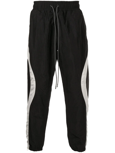 Mostly Heard Rarely Seen Wave Stripe-print Track Pants In Black