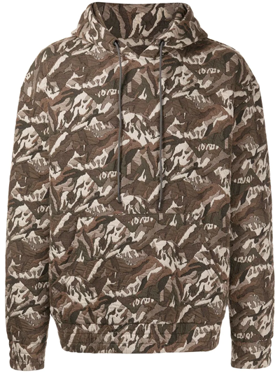 Mostly Heard Rarely Seen Camouflage Jacquard Stretch-cotton Hoodie In Green