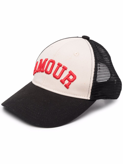 Zadig & Voltaire Embroidered-amour Baseball Cap In Black