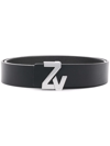 Zadig & Voltaire Crystal-embellished Leather Belt In Black