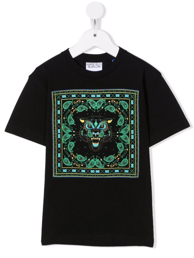 Marcelo Burlon County Of Milan Kids' Little Boy's & Boy's Bandana Tiger T-shirt In Black