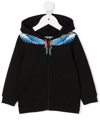 Marcelo Burlon County Of Milan Wings-print Zip-up Hoodie In Black