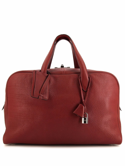 Pre-owned Hermes  Victoria Travel Bag In Red