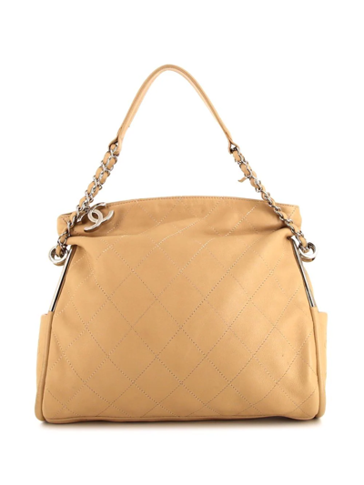 Pre-owned Chanel Petit Shopping Handbag In Neutrals