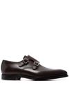 CROCKETT & JONES LEATHER MONK SHOES