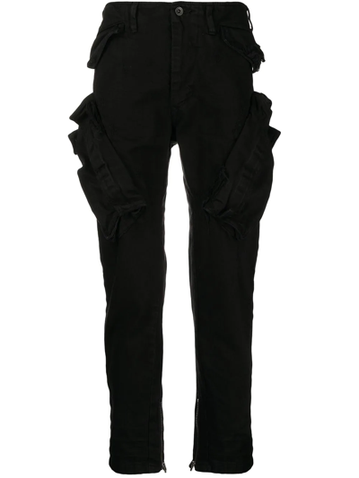 Julius Multiple-pocket Detail Trousers In Black