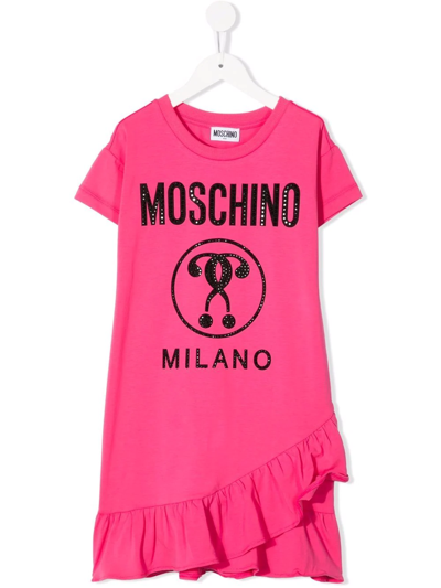 Moschino Kids' Logo-print T-shirt Dress In Pink