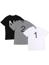 N°21 Set Of 3 N ° 21 Cotton T-shirts In Black