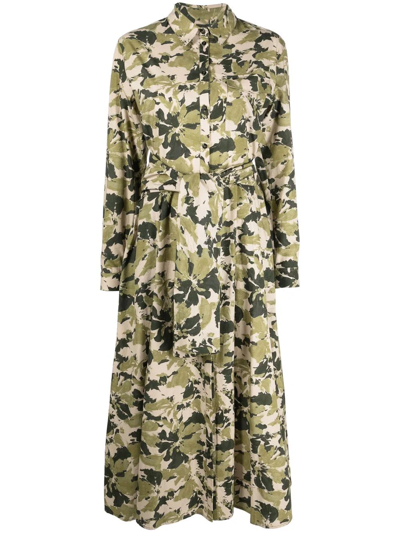Woolrich Vestito Wilderness In Cotone Verde Cfwwdr0097frut30486562 In Green