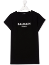 Balmain Kids' Crystal-logo Embellished T-shirt Dress In Black