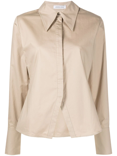 Anine Bing Tiffany Regular-fit Cotton Shirt In Tan