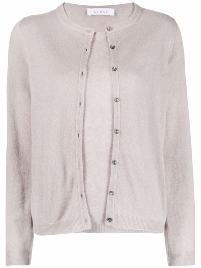 Liska Double-layer Merino-cashmere Cardigan In Neutrals