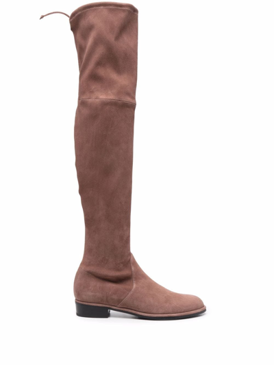 Stuart Weitzman Thigh-high Fitted Boots In Brown