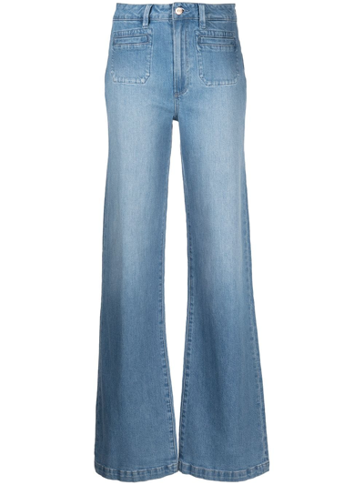 Paige Leenah High-rise Wide-leg Jeans In Blue