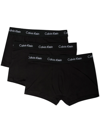 Calvin Klein Underwear 3-pack Stretch Cotton Low-rise Trunks In Black