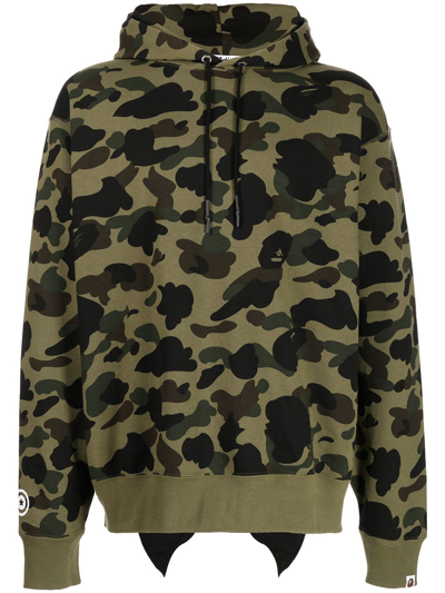 A Bathing Ape 1st Camo Shark Zipped Hoodie In Green