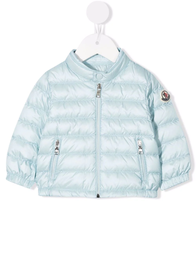 Moncler Babies' Logo-patch Sleeve Padded Jacket In Blue