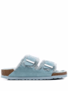 Birkenstock Women's Arizona Shearling Slide Sandals In Light Blue