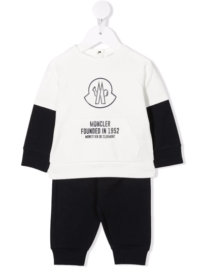 Moncler Babies' Logo-print Tracksuit Set In White