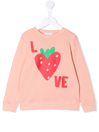 Stella Mccartney Kids Pink Printed Cotton Sweatshirt