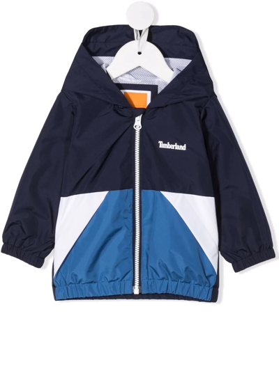 Timberland Multicolor Jacket For Baby Boy With Logo In Blue