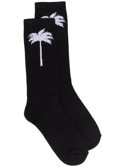 Palm Angels Intarsia-logo Socks In Multi-colored