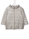 Herno Girls  Grey Polyamide Down Jacket In Neutrals